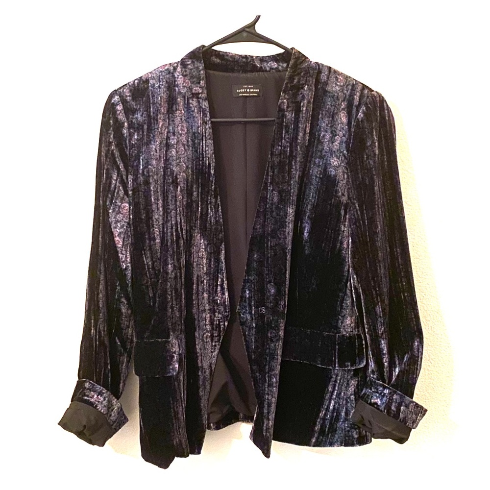 Lucky Brand Long Sleeve Velvet Blazer Large